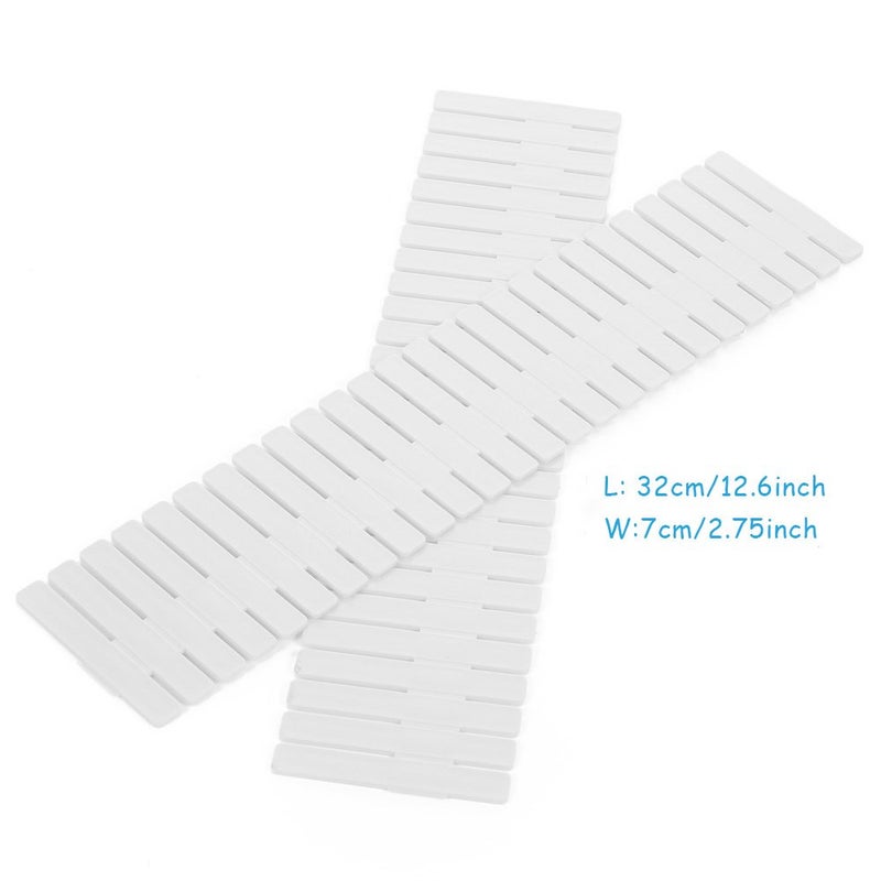 Onerbuy 8pcs Adjustable Grid Drawer Dividers DIY Plastic Closet Separator Tidy Organizer Container for Underwear Socks Belt Office Supplies(White) - Image 2